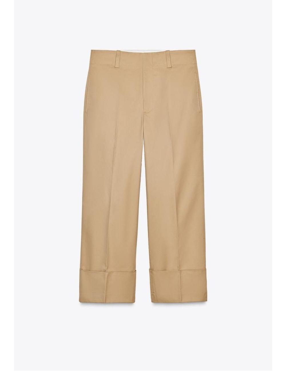 Women's Wide Cropped Cuffed Chino Pants- Size S NWT